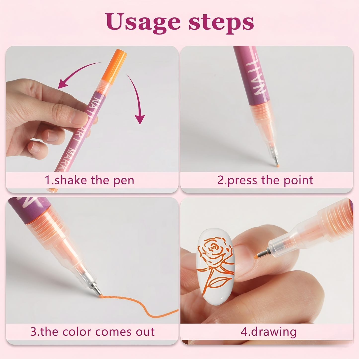 12 Color Nail Art Pen Set – Salon Nails at Home 💅