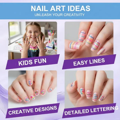 Doodle & Design Nail Markers – 12 Colors (No Mess, Quick Dry)