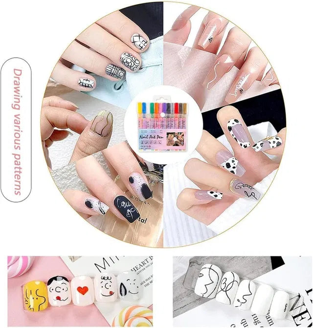 12 Color Nail Art Pen Set – Salon Nails at Home 💅